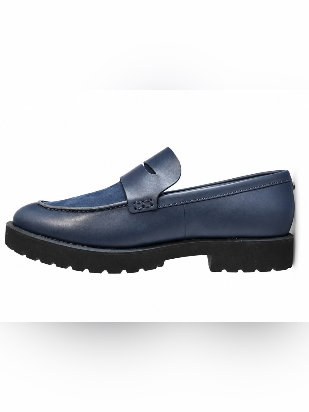 New - Cole Han Women’s Blue Jeans Leather & Suede Penny Loafers - 9